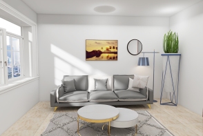 gray living room Design Rendering