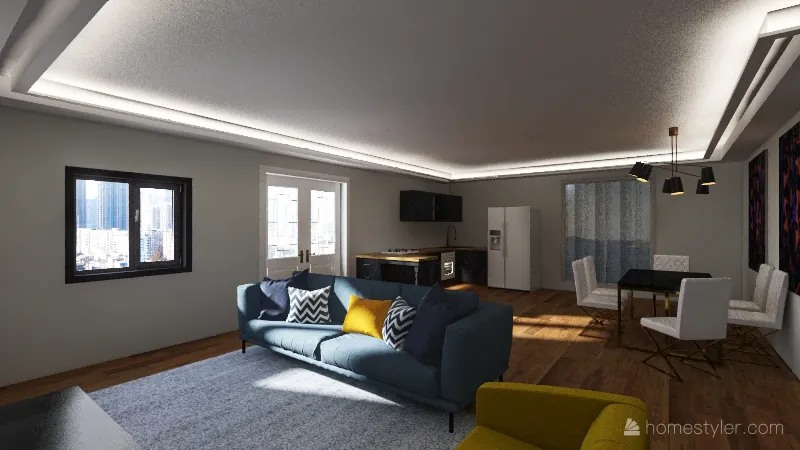 3 bed modern home 3d design renderings