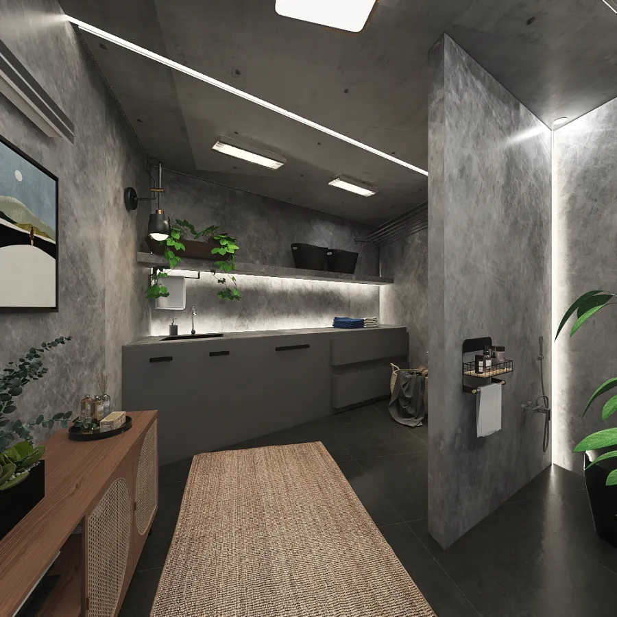 Toilet/Laundry 3d design renderings