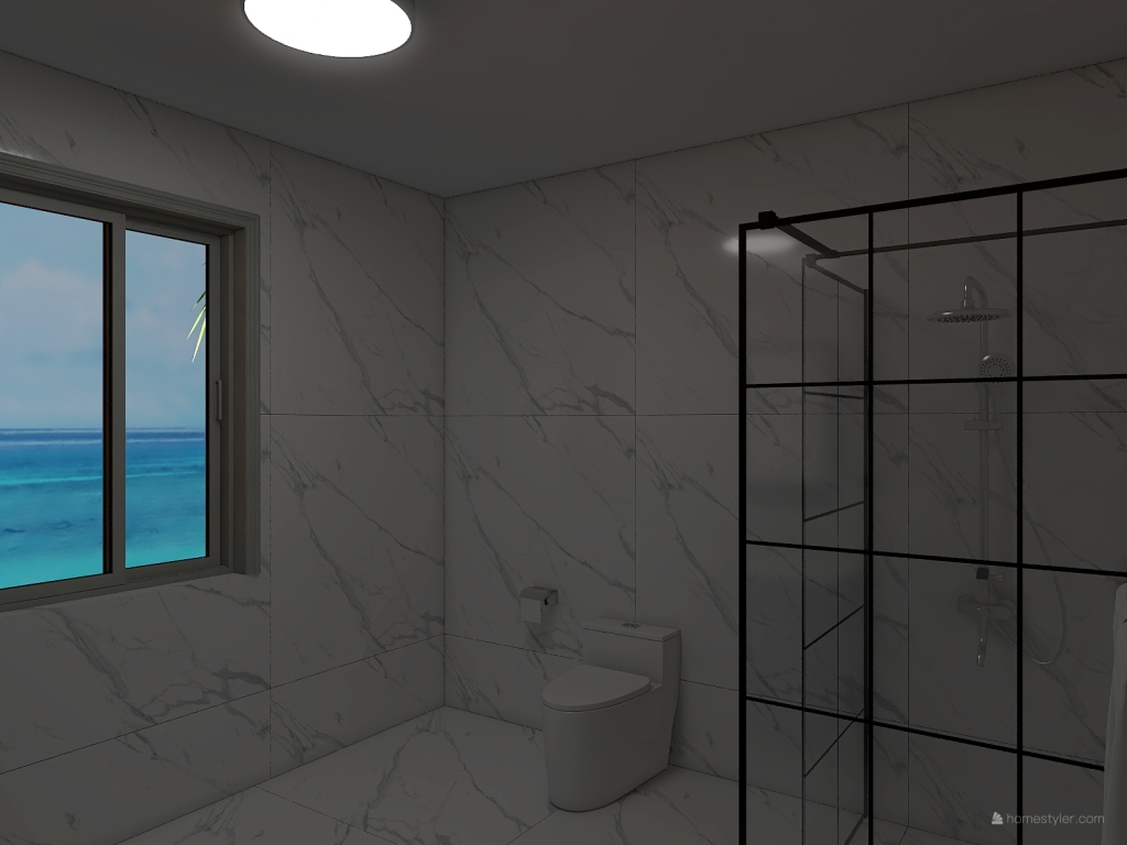 StyleOther Mediterranean EarthyTones ColorScemeOther Second Bathroom 3d design renderings
