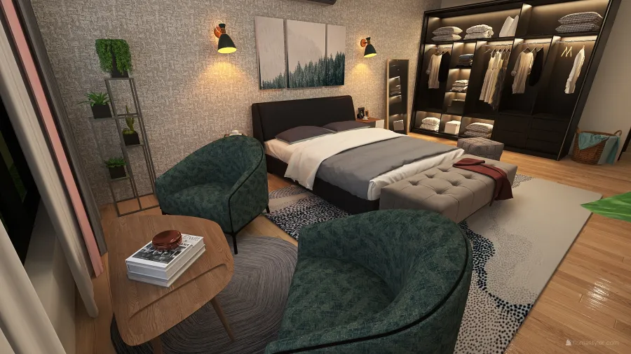 1F Master Bedroom 3d design renderings