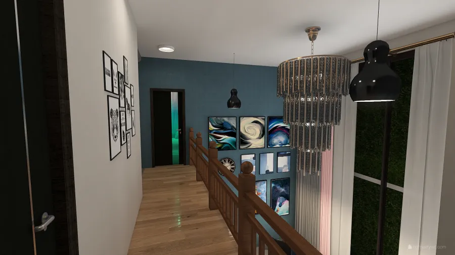2F Hallway 3d design renderings