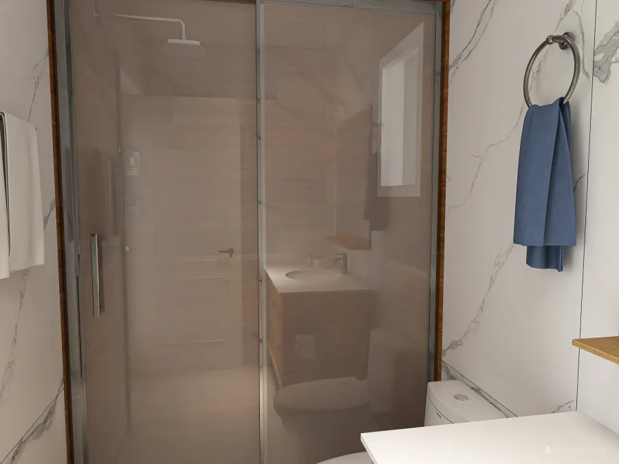 Banheiro Suíte 3d design renderings