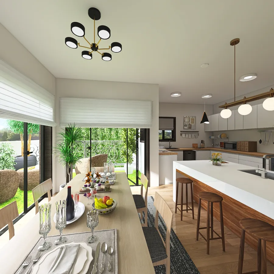 1F Kitchen 3d design renderings