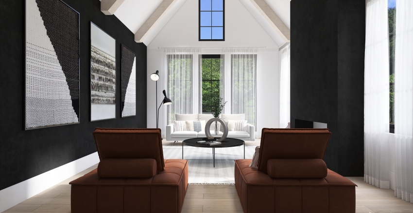 Contemporary Farmhouse StyleOther SUNSET PARADISE Black White ColdTones ColorScemeOther 3d design renderings