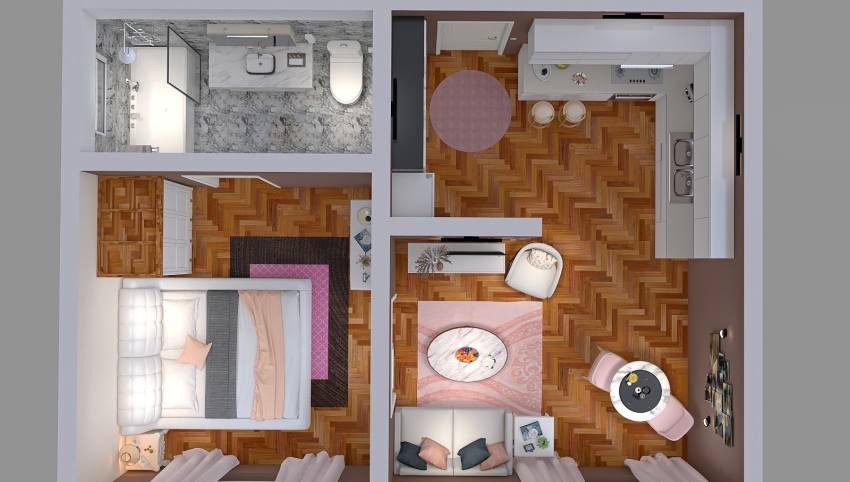 Small and Modern Apartment 3d design picture 59.42