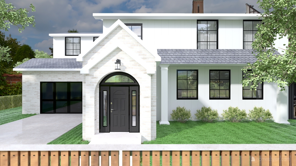 Contemporary Modern Traditional StyleOther English Villa with greenhouse WoodTones Grey ColorScemeOther 3d design renderings