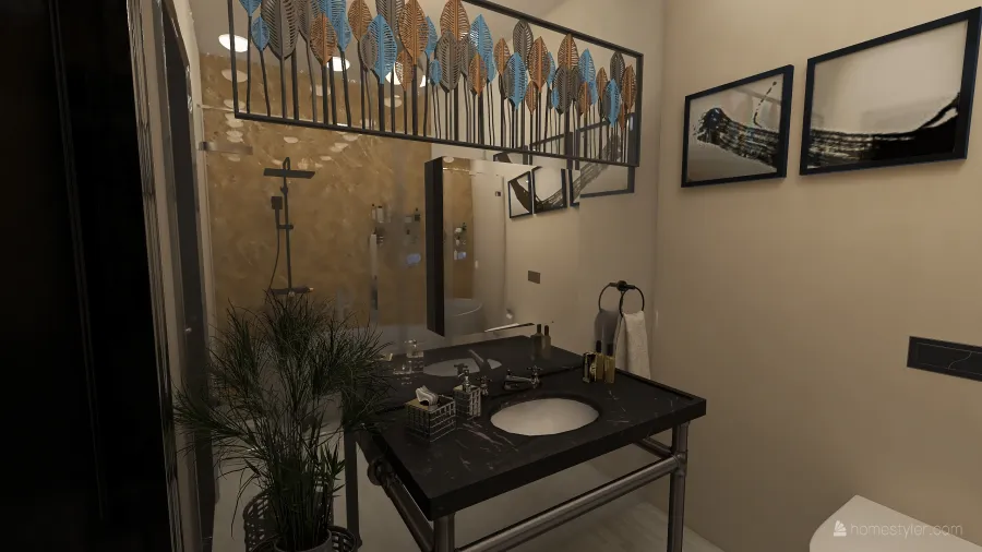 guest  bath 3d design renderings