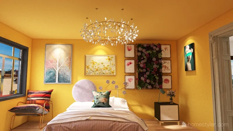 my FLORAL Bedroom 3d design renderings