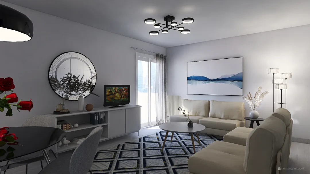 Studio apartment Greece 3d design renderings