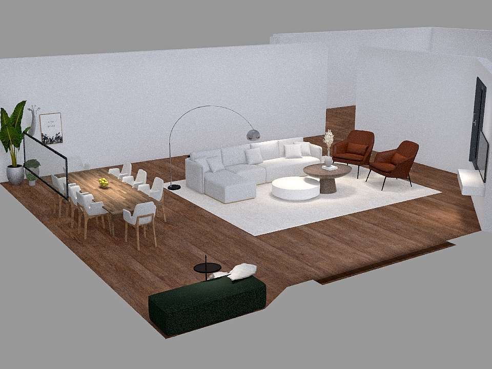 Ebtisam aloumi / Living + intrance 3d design renderings