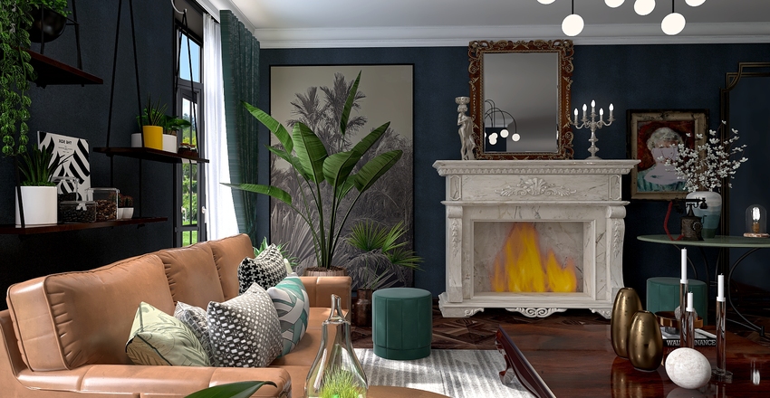 Retro dream. Interior Design Render