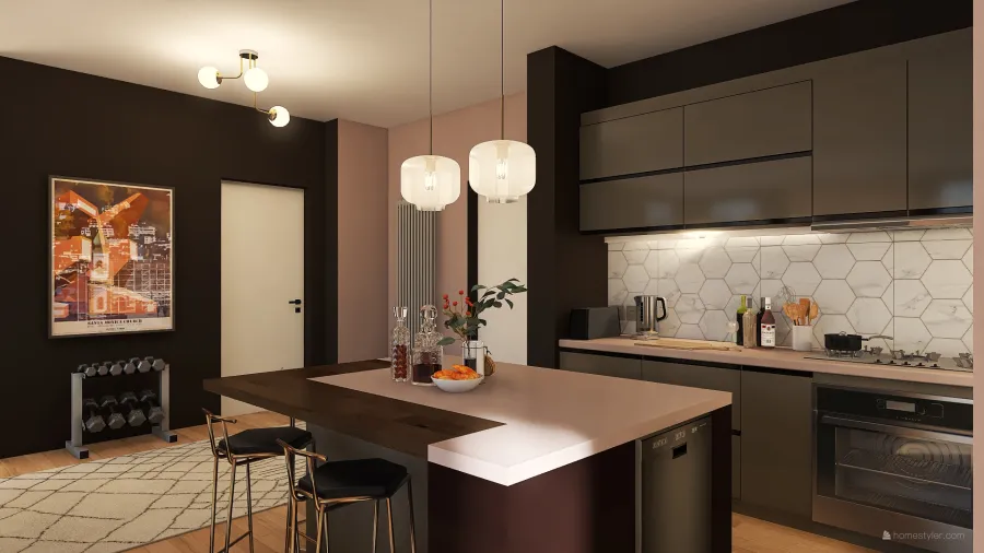 Apartment Living 3d design renderings