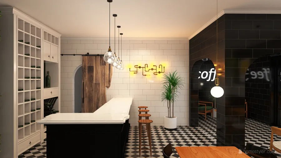 comercial coffee 3d design renderings