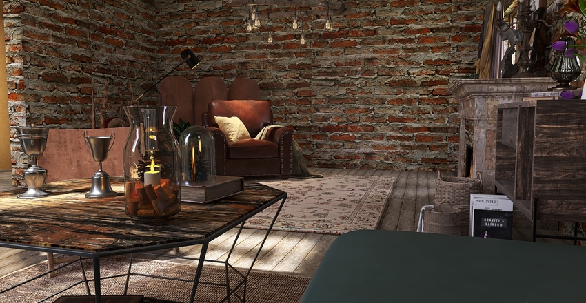 Retro Refurbish Interior Design Render