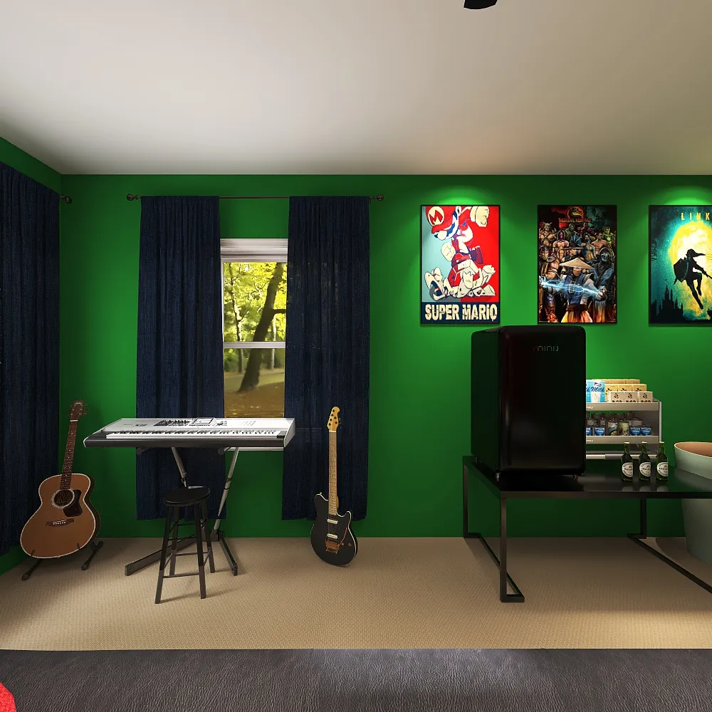 Justin's Game Room 3d design renderings