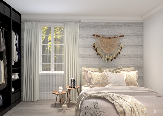 Earthy Tones Master Bedroom Design Rendering