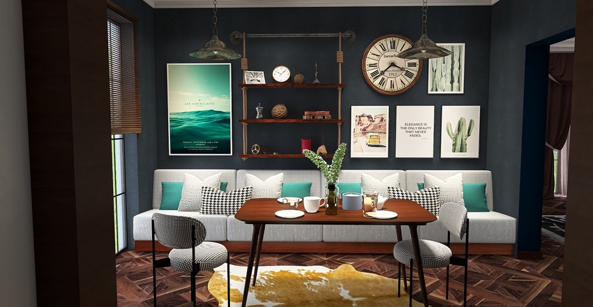 Retro dream. Interior Design Render