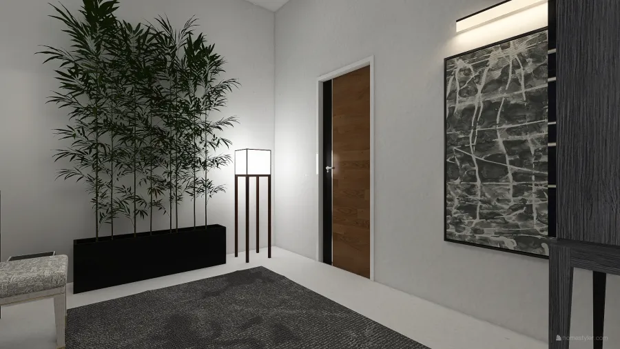 Modern White Powder room 3d design renderings