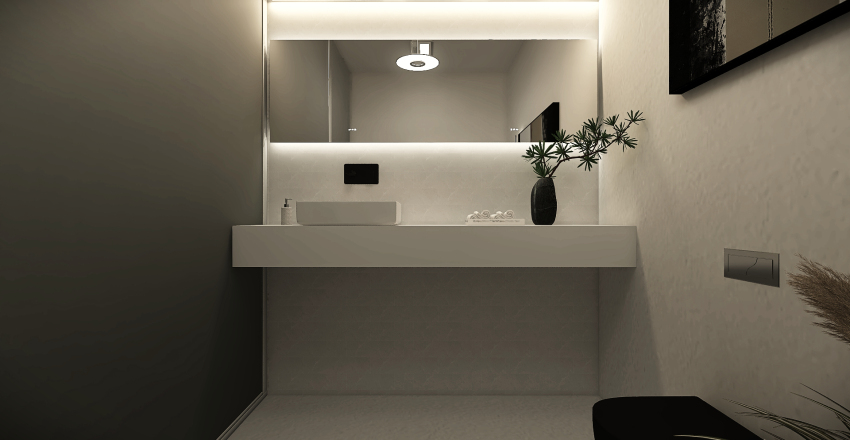 Modern White Second Bathroom1 3d design renderings