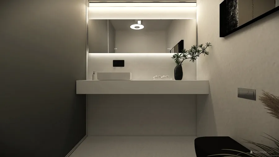 Modern White Second Bathroom1 3d design renderings
