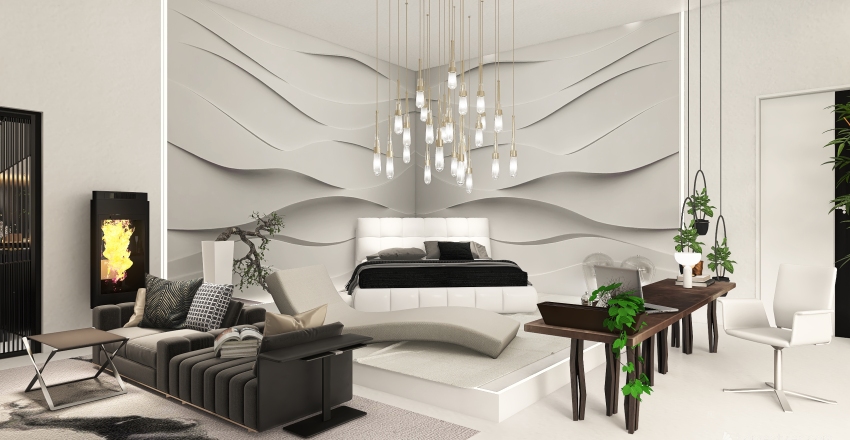 Modern Biophilia White 3d design renderings