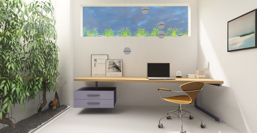 Modern Biophilia White 3d design renderings