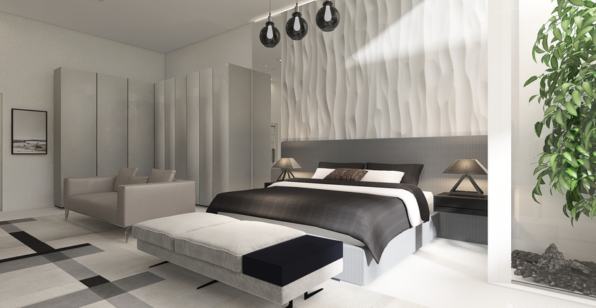 Modern Biophilia White 3d design renderings