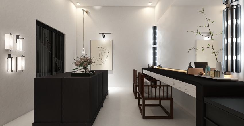 Modern White Walk-In Closet 3d design renderings