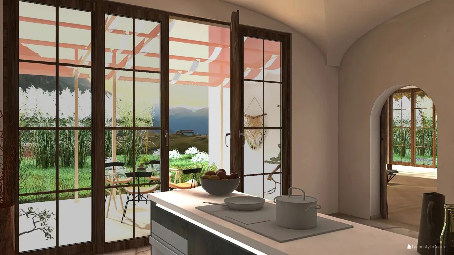 Kitchen Ground Floor and Bedroom First Floor 3d design renderings