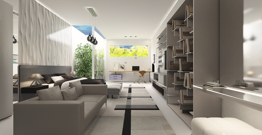 Modern Biophilia White 3d design renderings