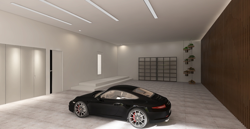 Modern White Garage 3d design renderings