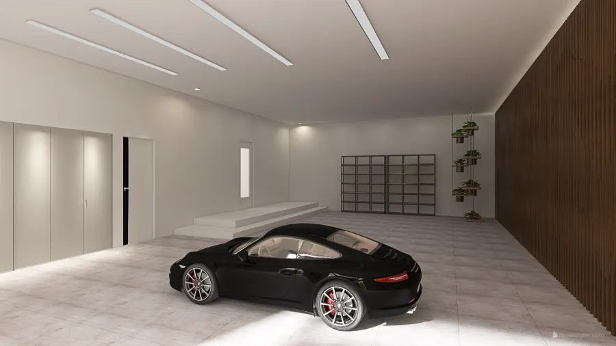 Modern White Garage 3d design renderings