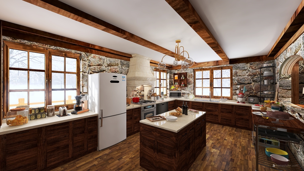 Traditional Modern StyleOther Chalet in the mountains WarmTones WoodTones ColorScemeOther 3d design renderings