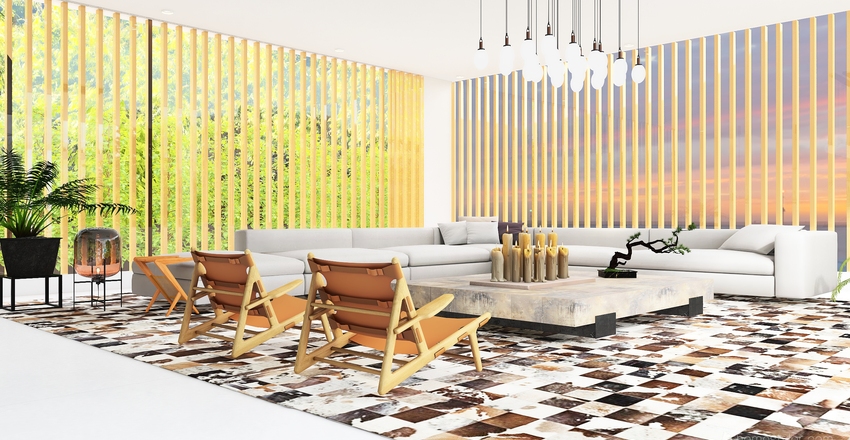 Modern White Master Bedroom Outside Seating Area 3d design renderings