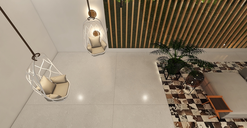 Modern White Master Bedroom Outside Seating Area 3d design renderings