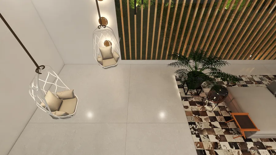 Modern White Master Bedroom Outside Seating Area 3d design renderings
