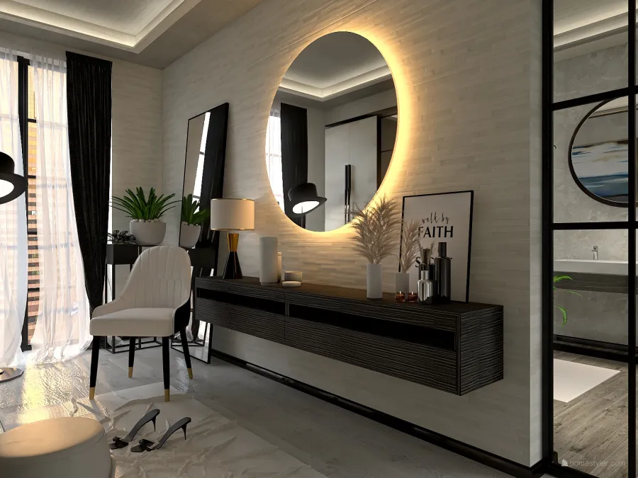 Traditional StyleOther Asian Black Grey ColorScemeOther White ColdTones Bathroom1 3d design renderings