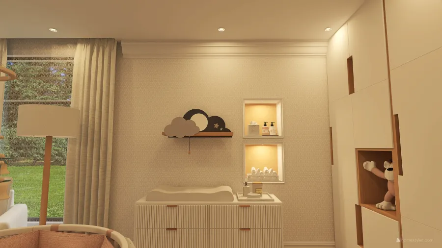 1st Bedroom - Baby's room (girl) 3d design renderings
