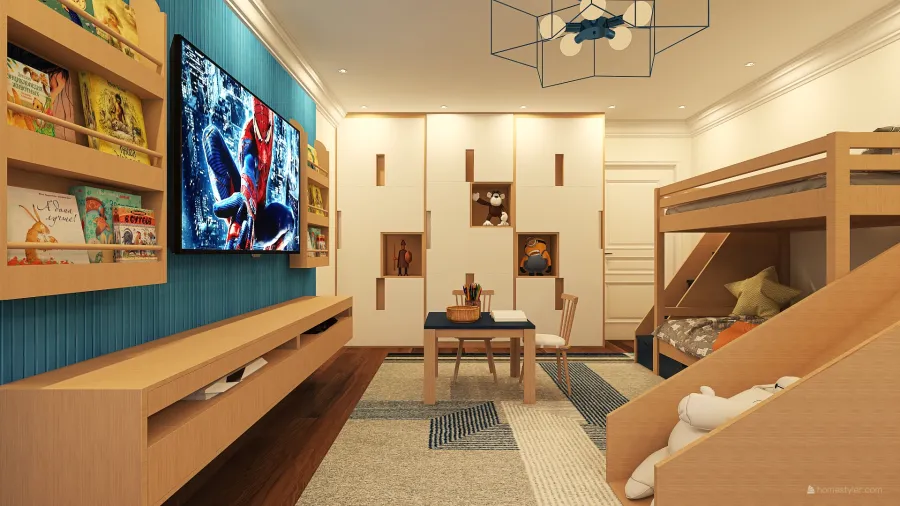 2nd Bedroom - boy room 3d design renderings
