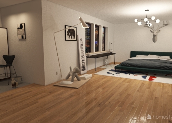 minimalism bedroom Design Rendering