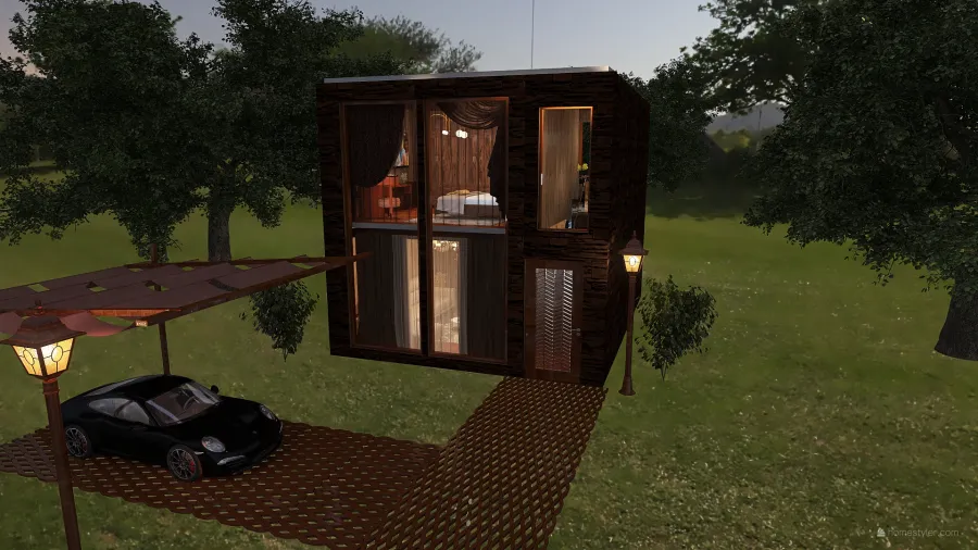 2 floor modern Cottage 3d design renderings