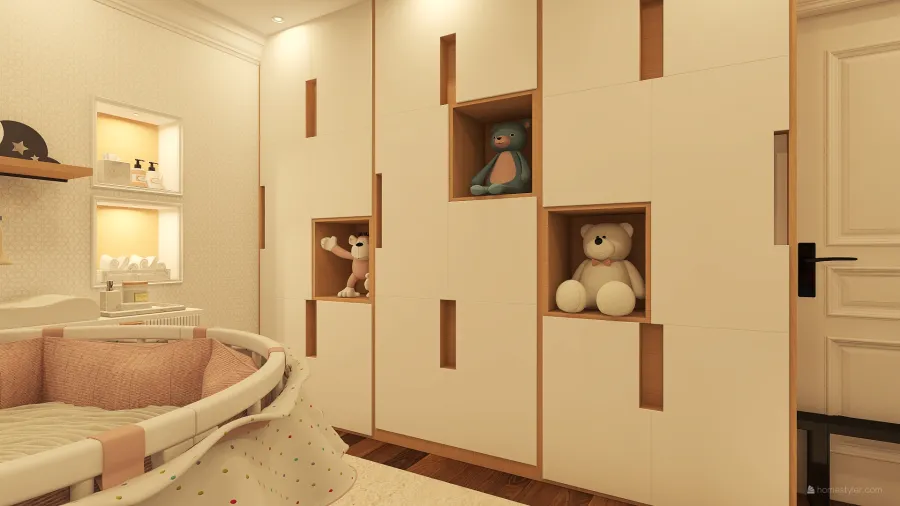 1st Bedroom - Baby's room (girl) 3d design renderings