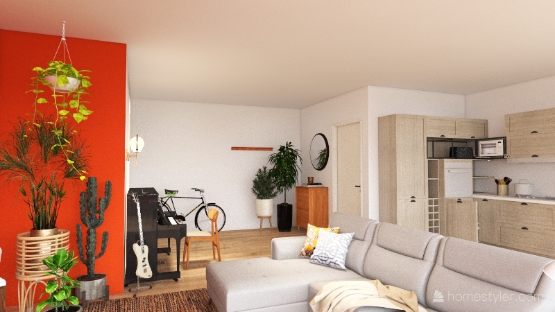 studio apartment 3d design renderings
