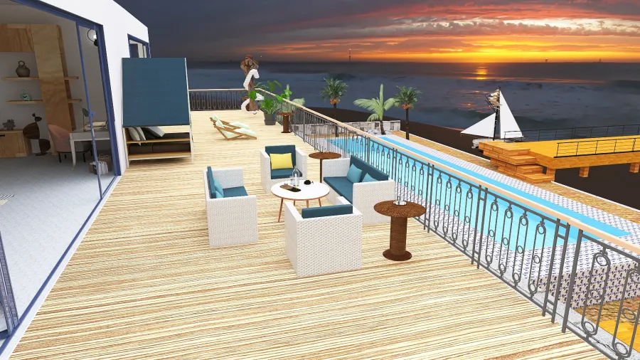 Tropical beach house 3d design renderings
