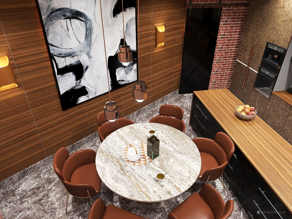 кухня-столовая 3d design renderings