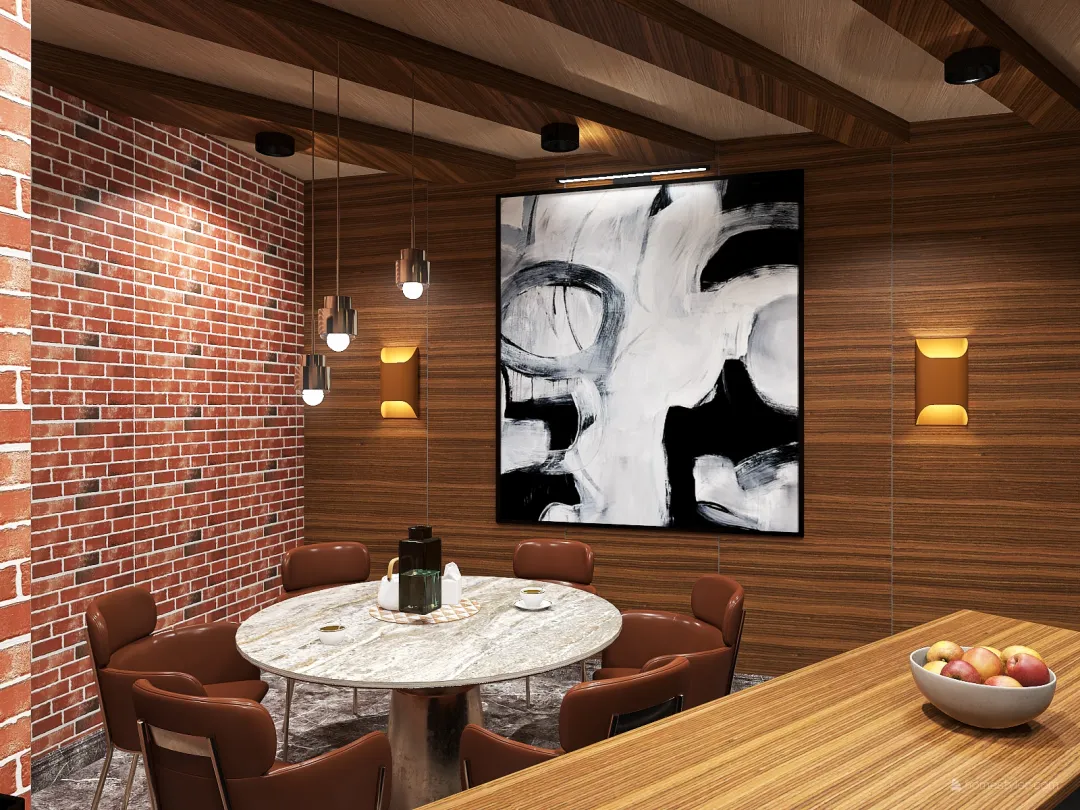 Кухня столовая (офис) 3d design renderings