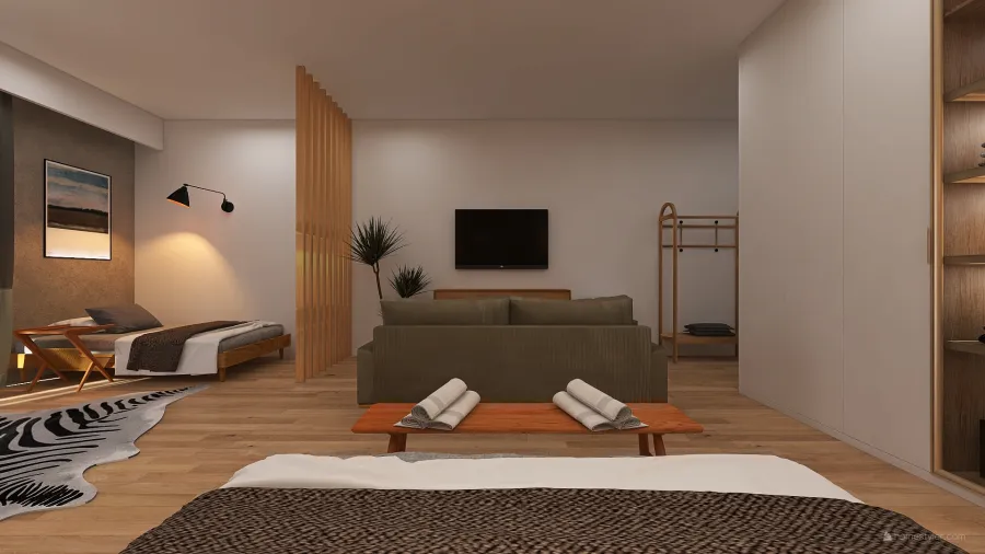 AirBnB mini apartments. 3d design renderings