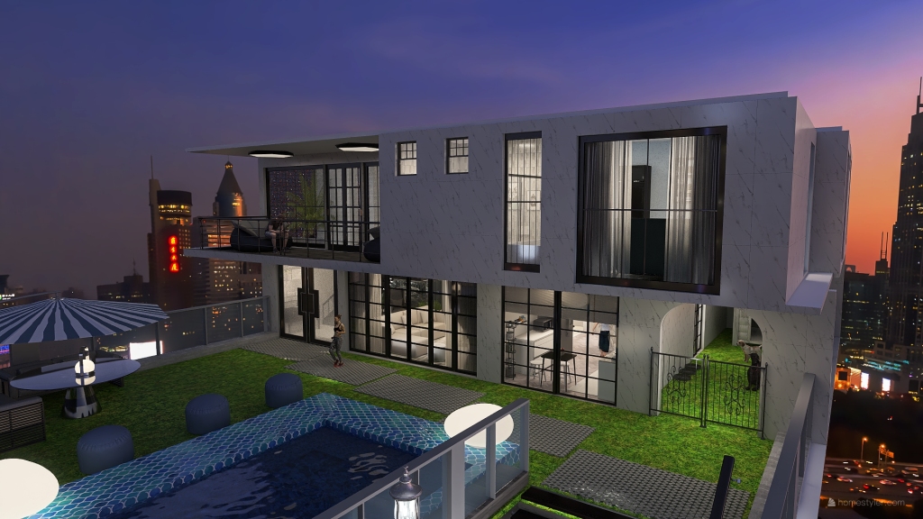 City Roof House 3d design renderings