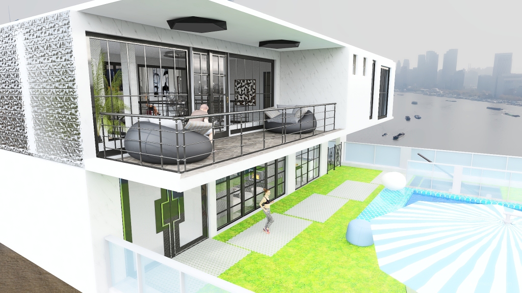 City Roof House 3d design renderings